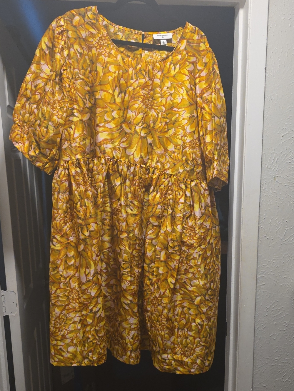 Kika Vargas Yellow Floral Mini Dress
